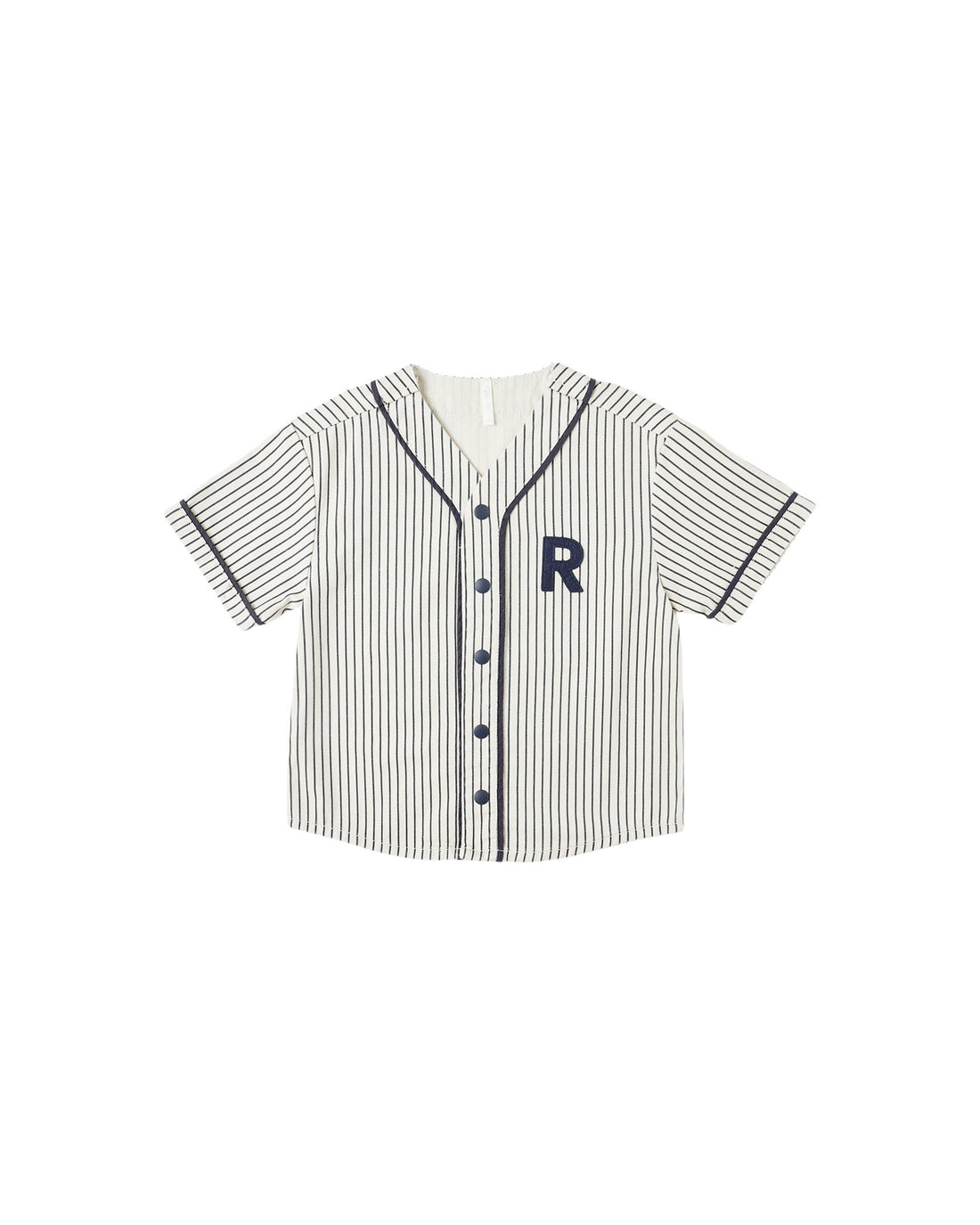 Rylee + Cru Baseball Shirt - Navy Pinstripe