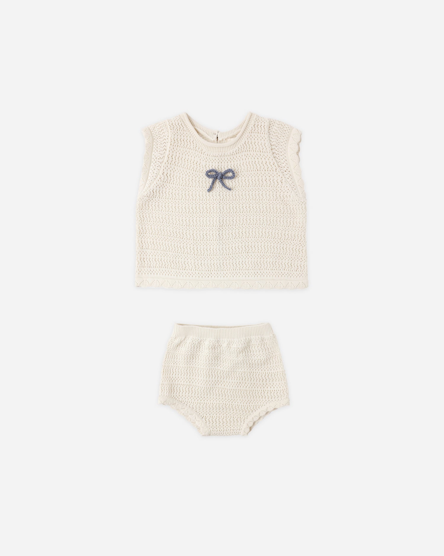Rylee + Cru Scallop Knit Baby Set - Natural