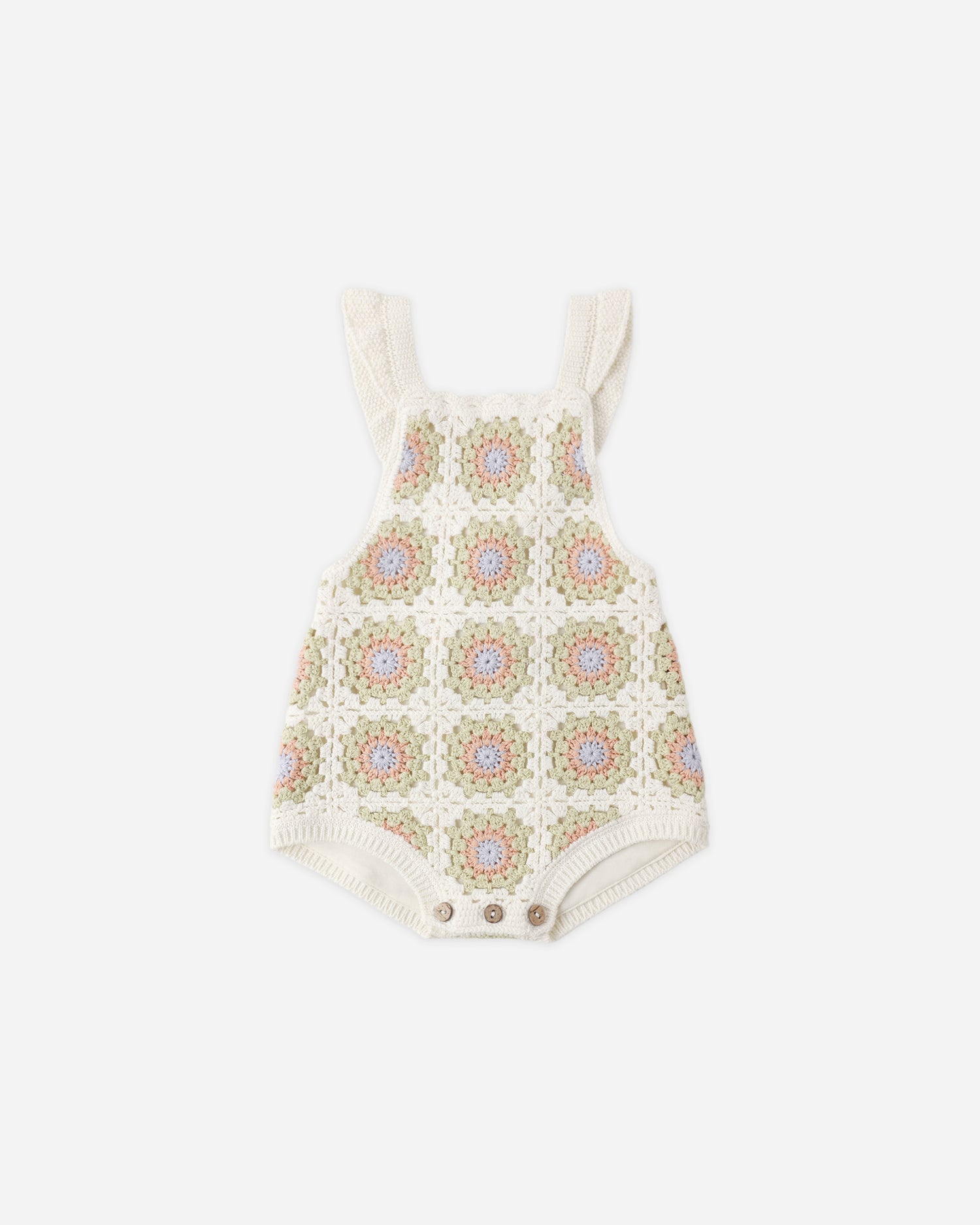 Rylee + Cru Crochet Romper - Citron Daisy Check