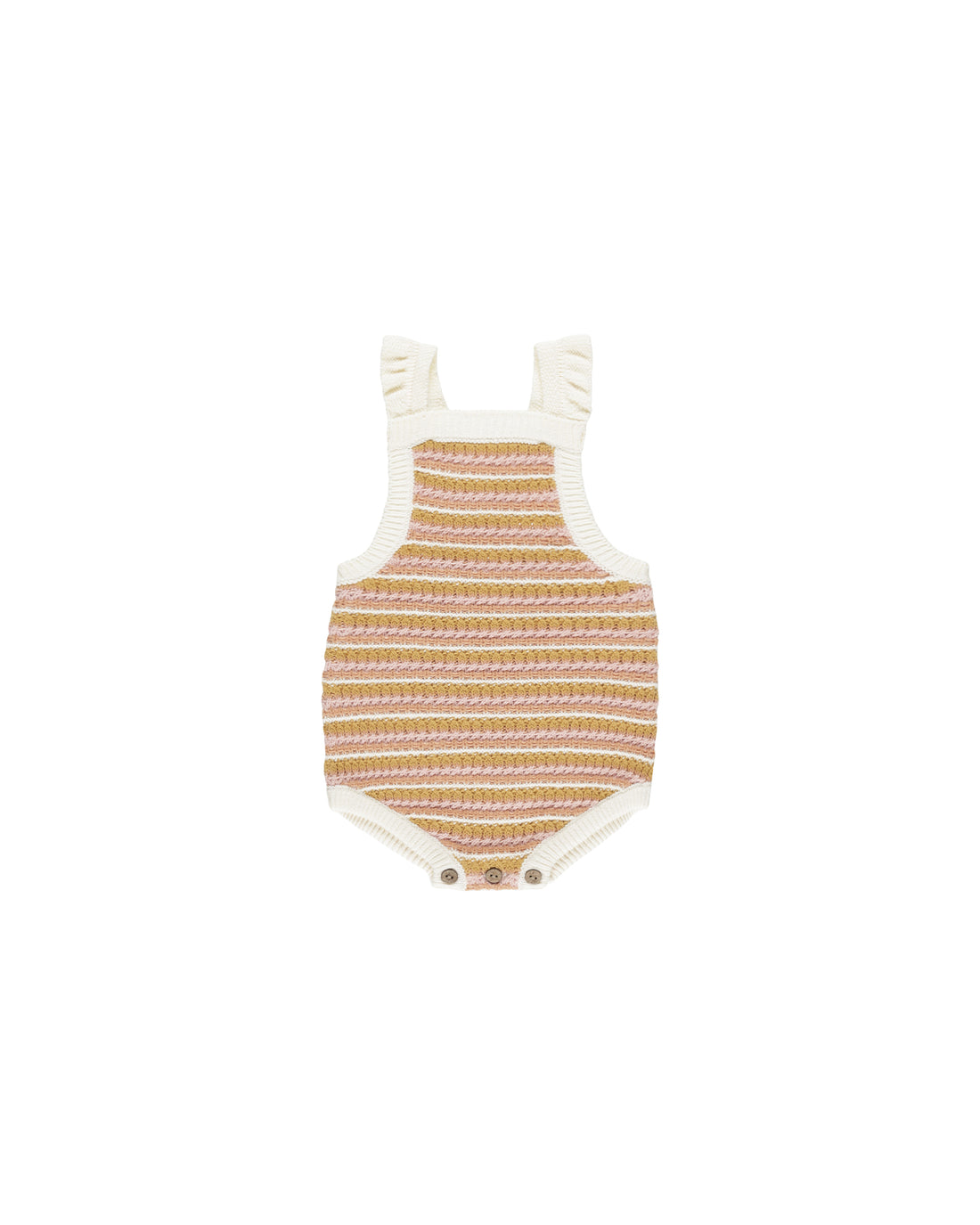 Rylee + Cru Crochet Romper - Pink Stripe