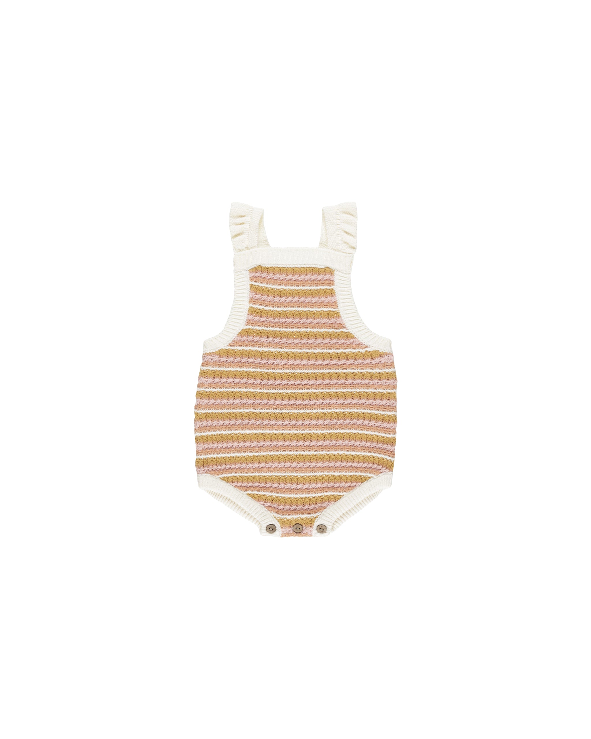 Rylee + Cru Crochet Romper - Pink Stripe