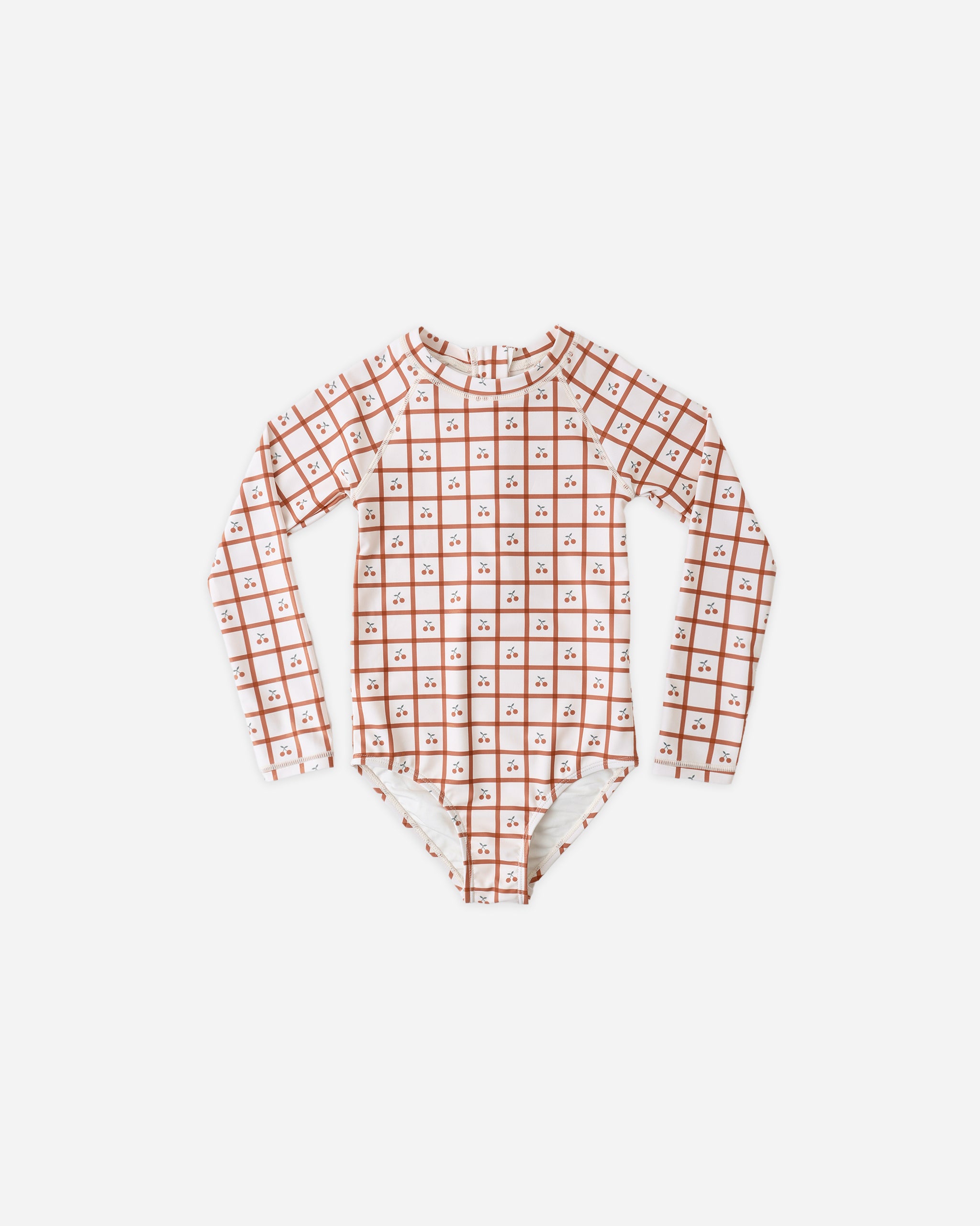 Rylee + Cru Delphine Rashguard One Piece - Cherry Check