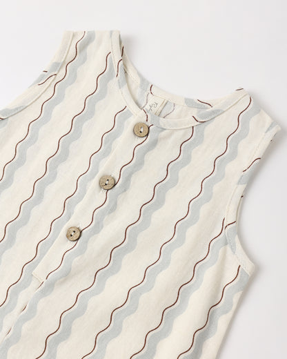 Rylee + Cru Mavrick Romper - Wave Stripe
