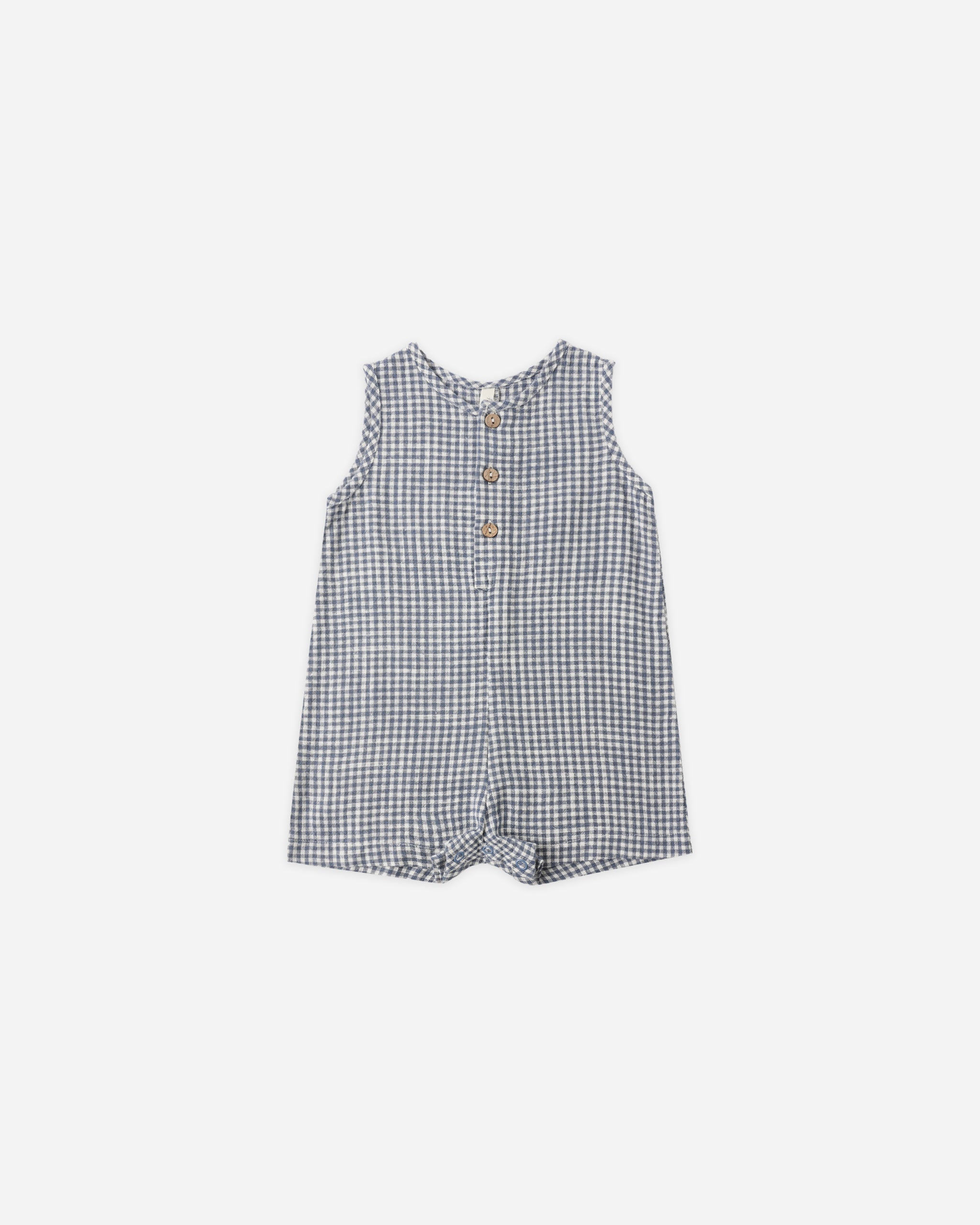 Rylee + Cru Mavrick Romper - Marine Gingham