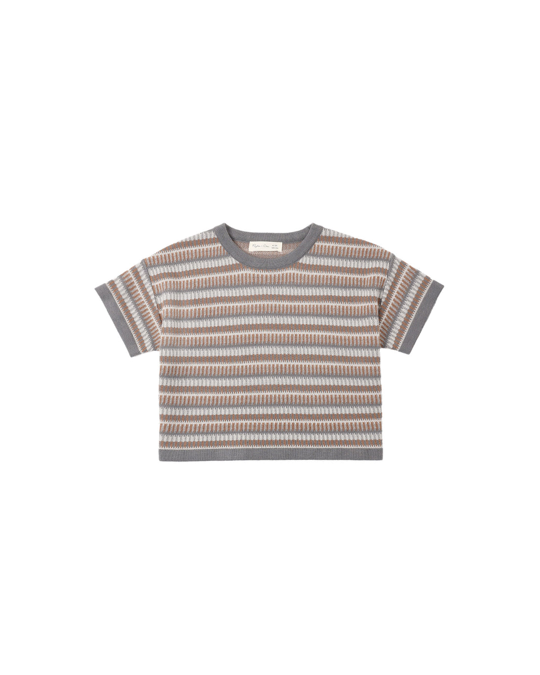 Rylee + Cru Boxy Crop Knit Tee - Multi Stripe