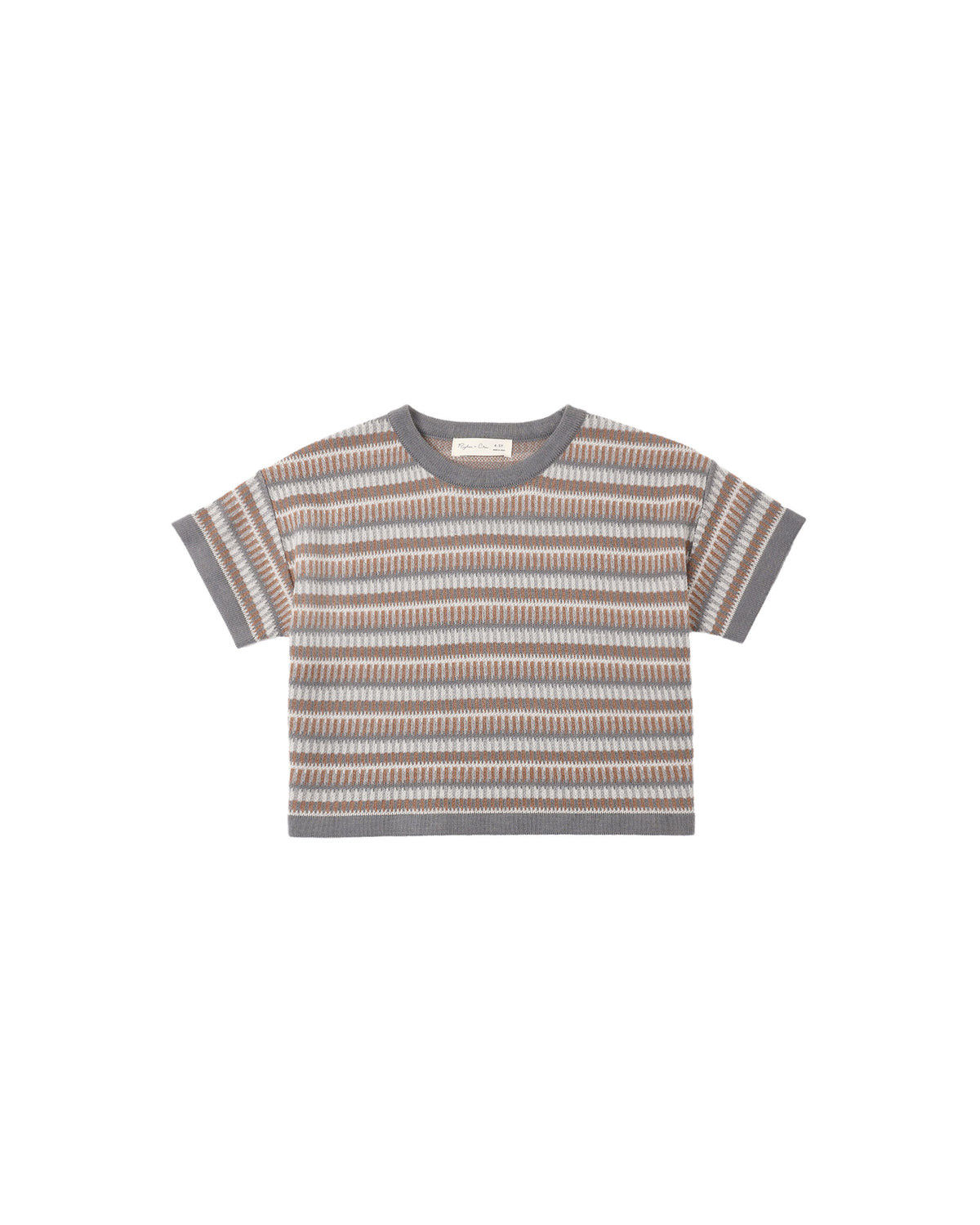 Rylee + Cru Boxy Crop Knit Tee - Multi Stripe