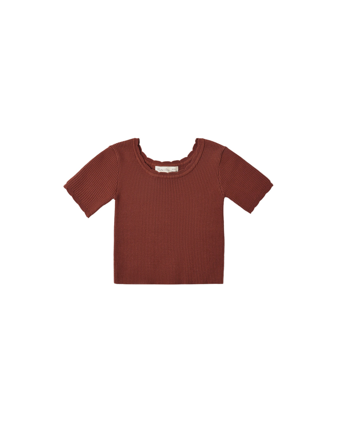 Rylee + Cru Scallop Tee - Brick
