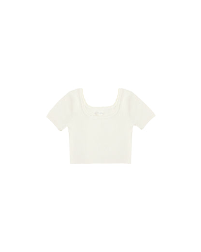 Rylee + Cru Scallop Tee - Natural
