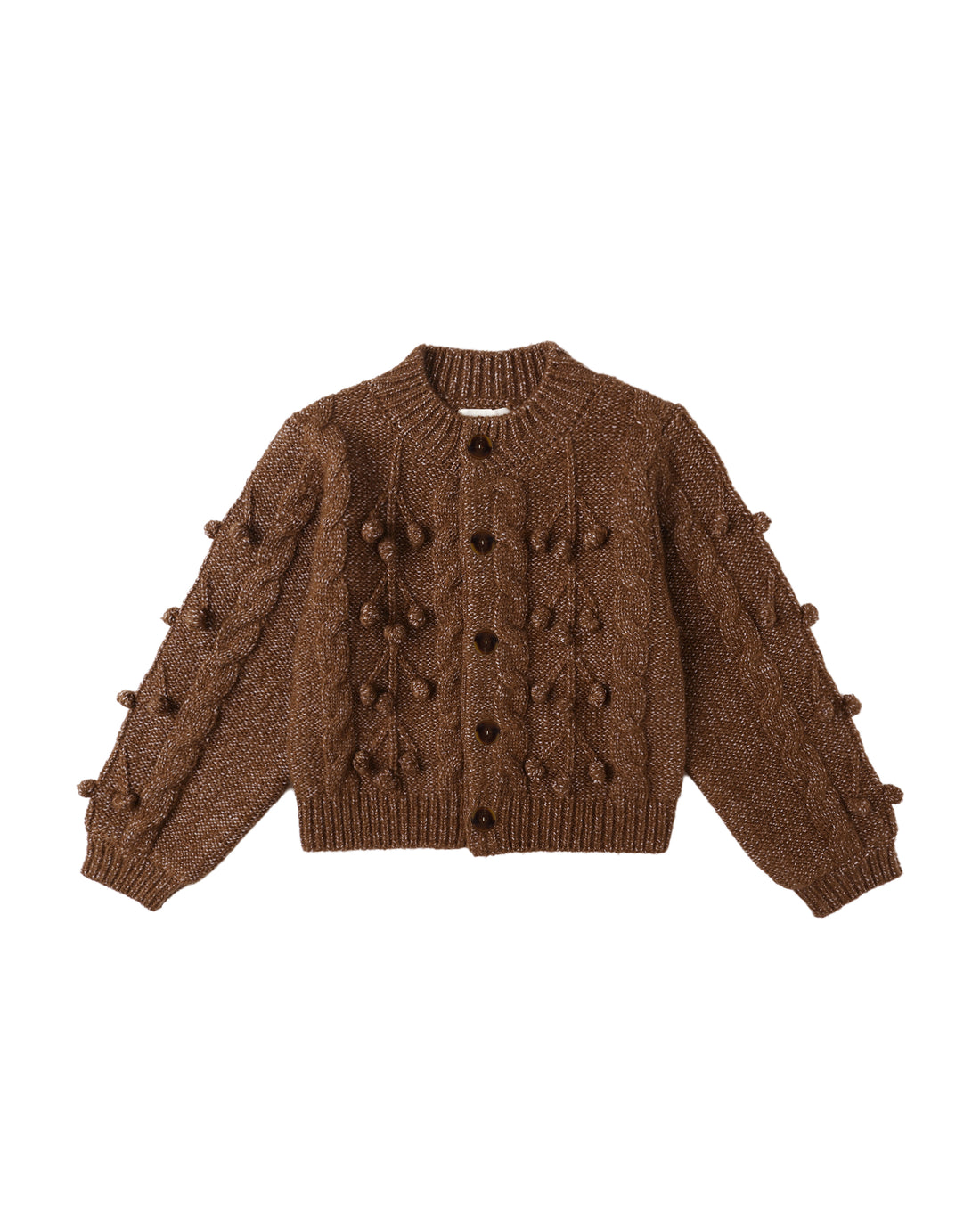 Rylee + Cru Bobble Cardigan - Brown
