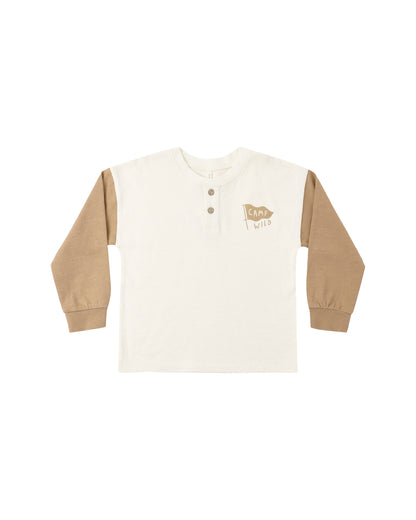 Rylee + Cru Relaxed Long Sleeve Henley - Camp Wild