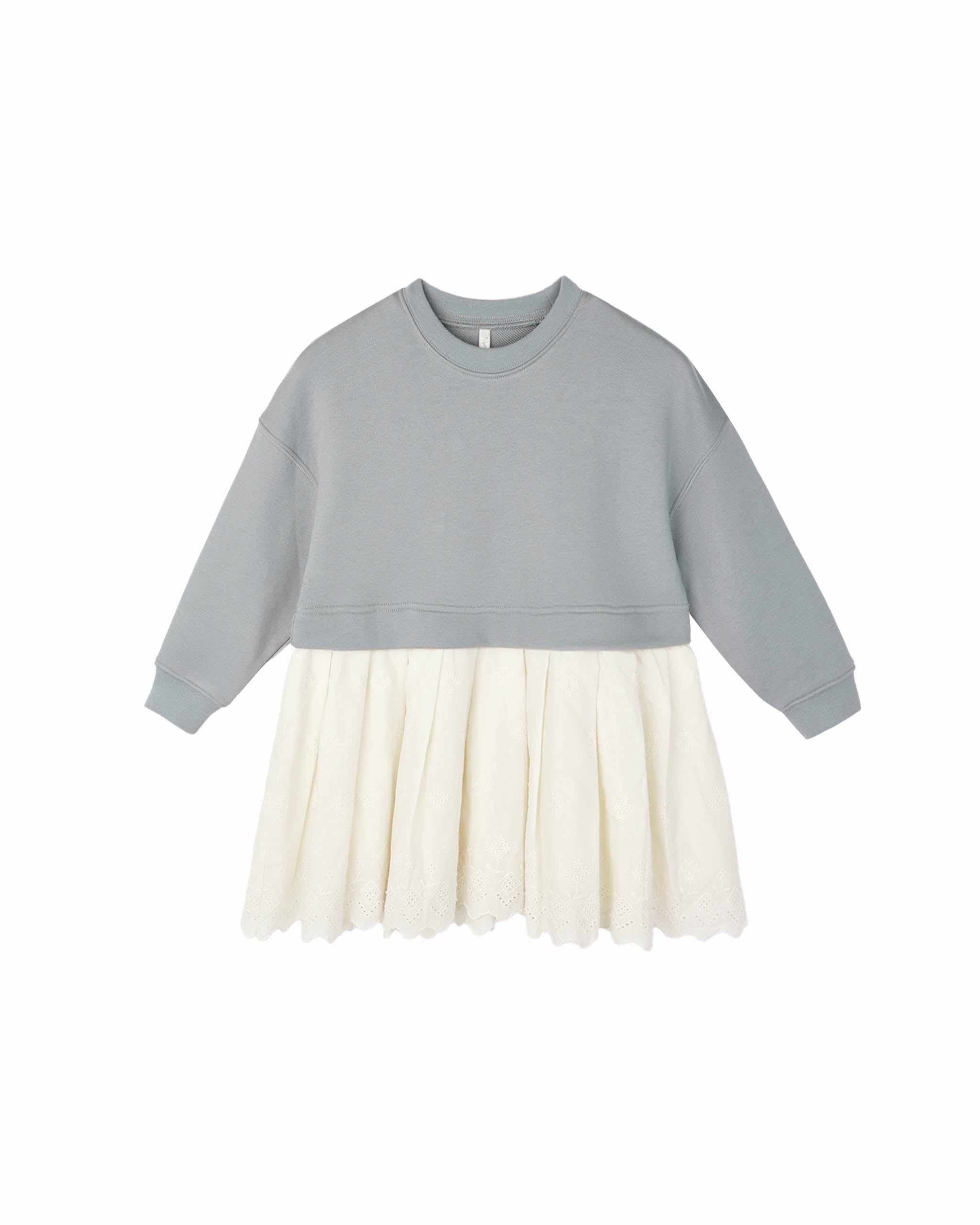 Rylee + Cru Sweatshirt Dress - Dusty Blue
