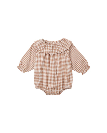 Rylee + Cru Collette Romper - Fawn Gingham