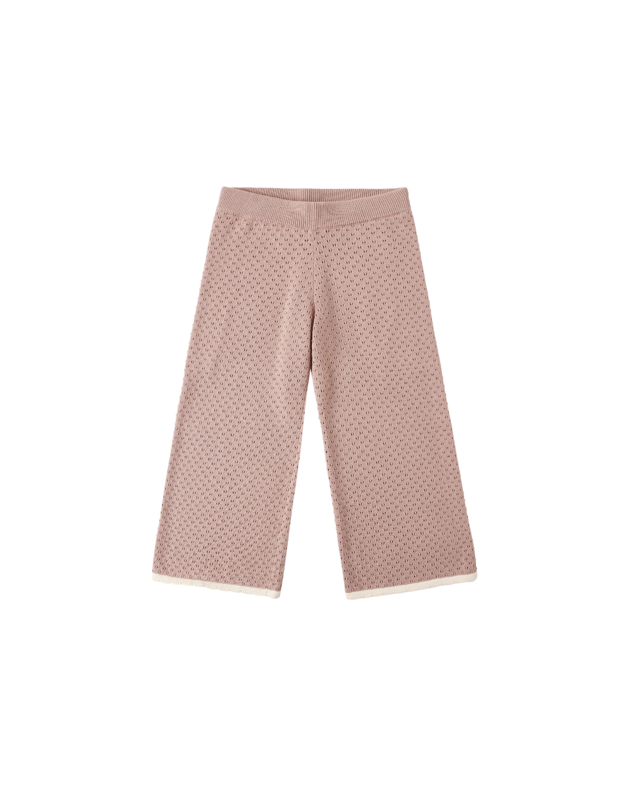 Rylee + Cru Pointelle Knit Pant - Rosewood