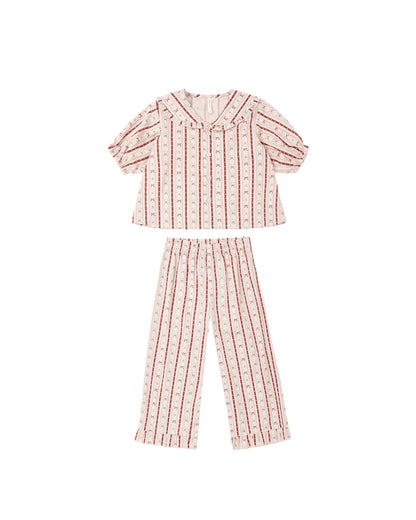 Rylee + Cru Ruffle Pajamas - Candy Cane Lane
