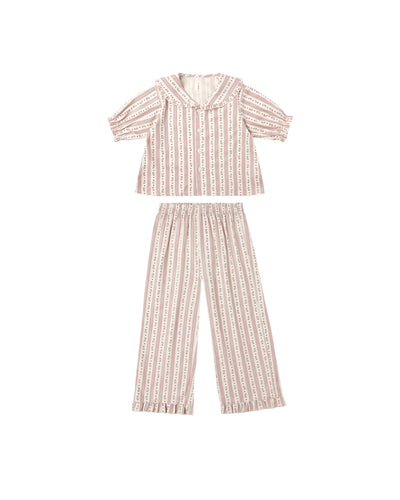 Rylee + Cru Ruffle Pajamas - Candy Cane Stripe