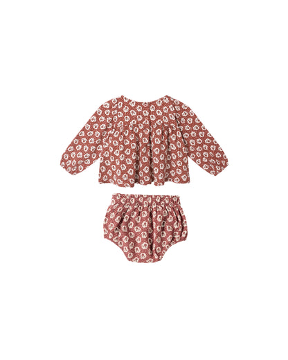 Rylee + Cru Sophia Top + Bloomer Set - Ruby Fleur