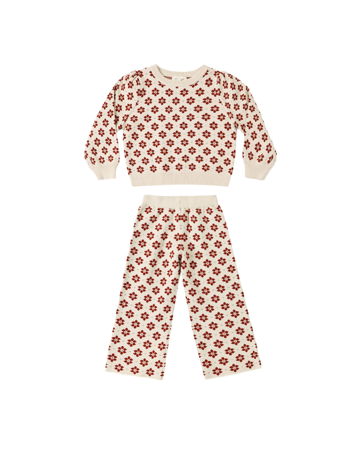 Rylee + Cru Jacquard Knit Set - Poinsettia
