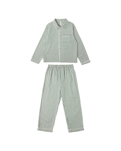 Rylee + Cru Long Sleeve Pajamas - Evergreen Gingham