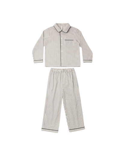 Rylee + Cru Long Sleeve Pajamas - Evergreen Stripe