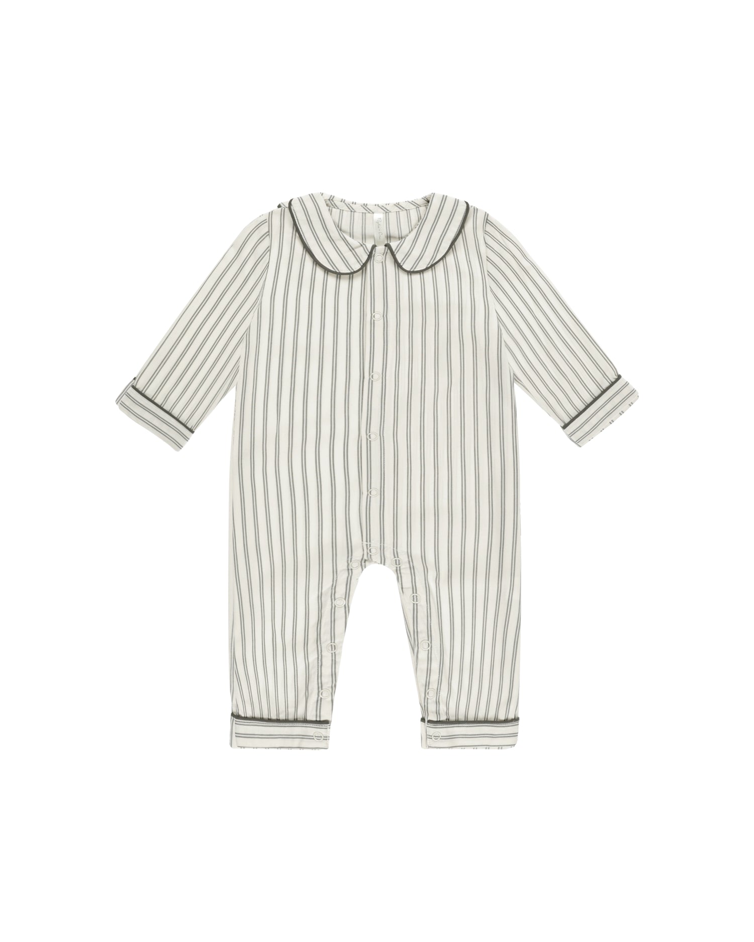Rylee + Cru Baby Pajama Romper - Forest Pinstripe