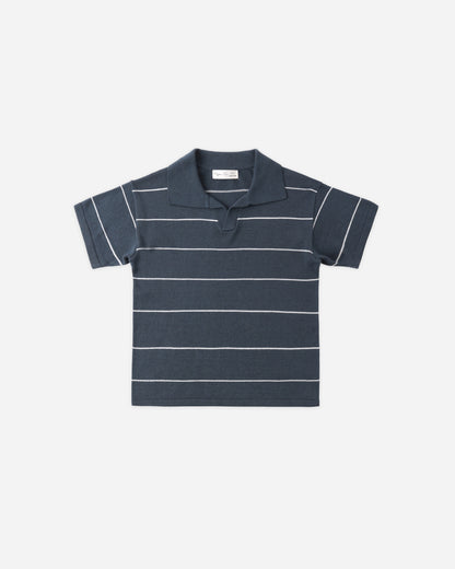 Rylee + Cru Chandler Knit Polo - Navy Stripe