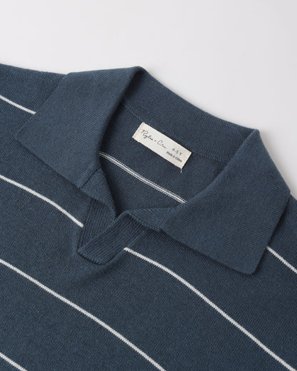 Rylee + Cru Chandler Knit Polo - Navy Stripe