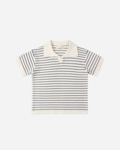 Rylee + Cru Chandler Knit Polo - Marine Stripe