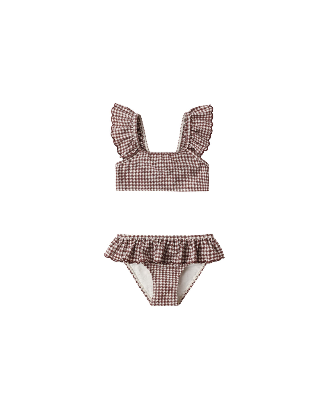 Rylee + Cru Santorini Bikini - Chocolate Houndstooth