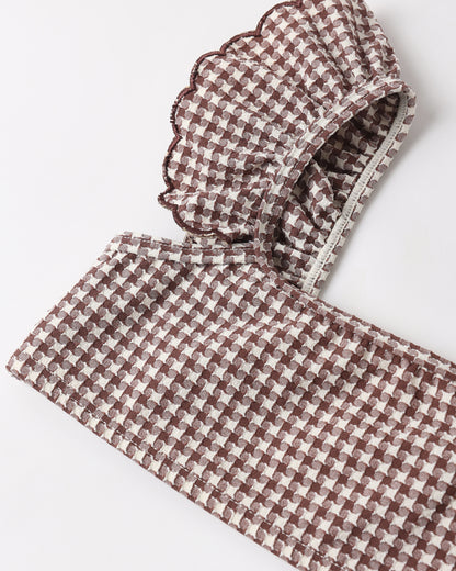 Rylee + Cru Santorini Bikini - Chocolate Houndstooth