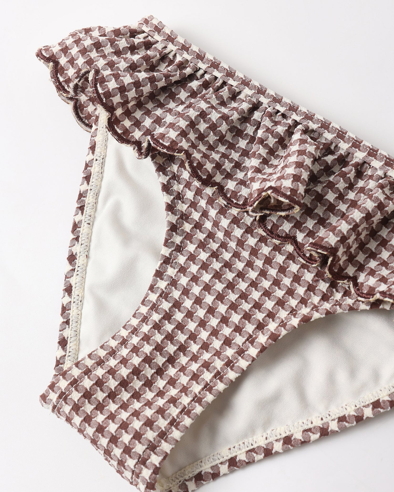 Rylee + Cru Santorini Bikini - Chocolate Houndstooth