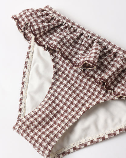 Rylee + Cru Santorini Bikini - Chocolate Houndstooth