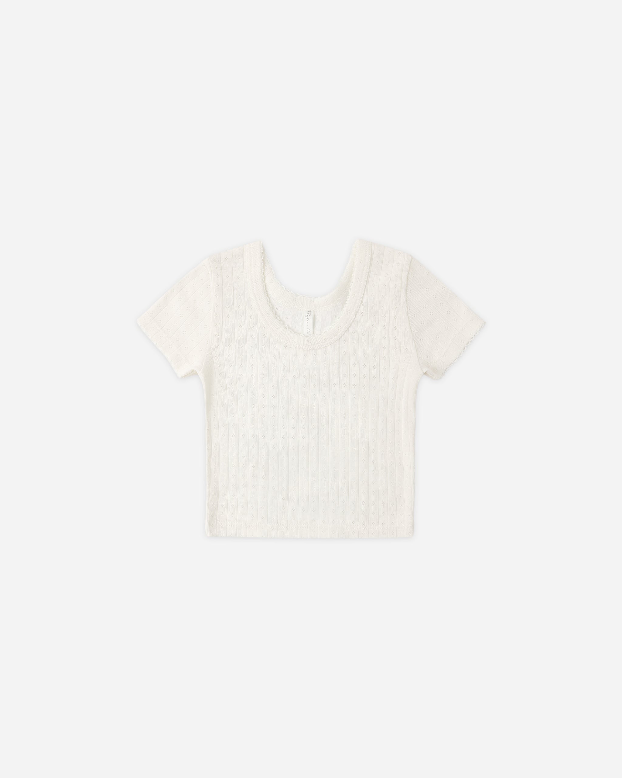 Rylee + Cru Pointelle Tee - Ivory