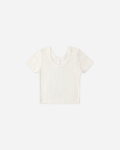 Rylee + Cru Pointelle Tee - Ivory