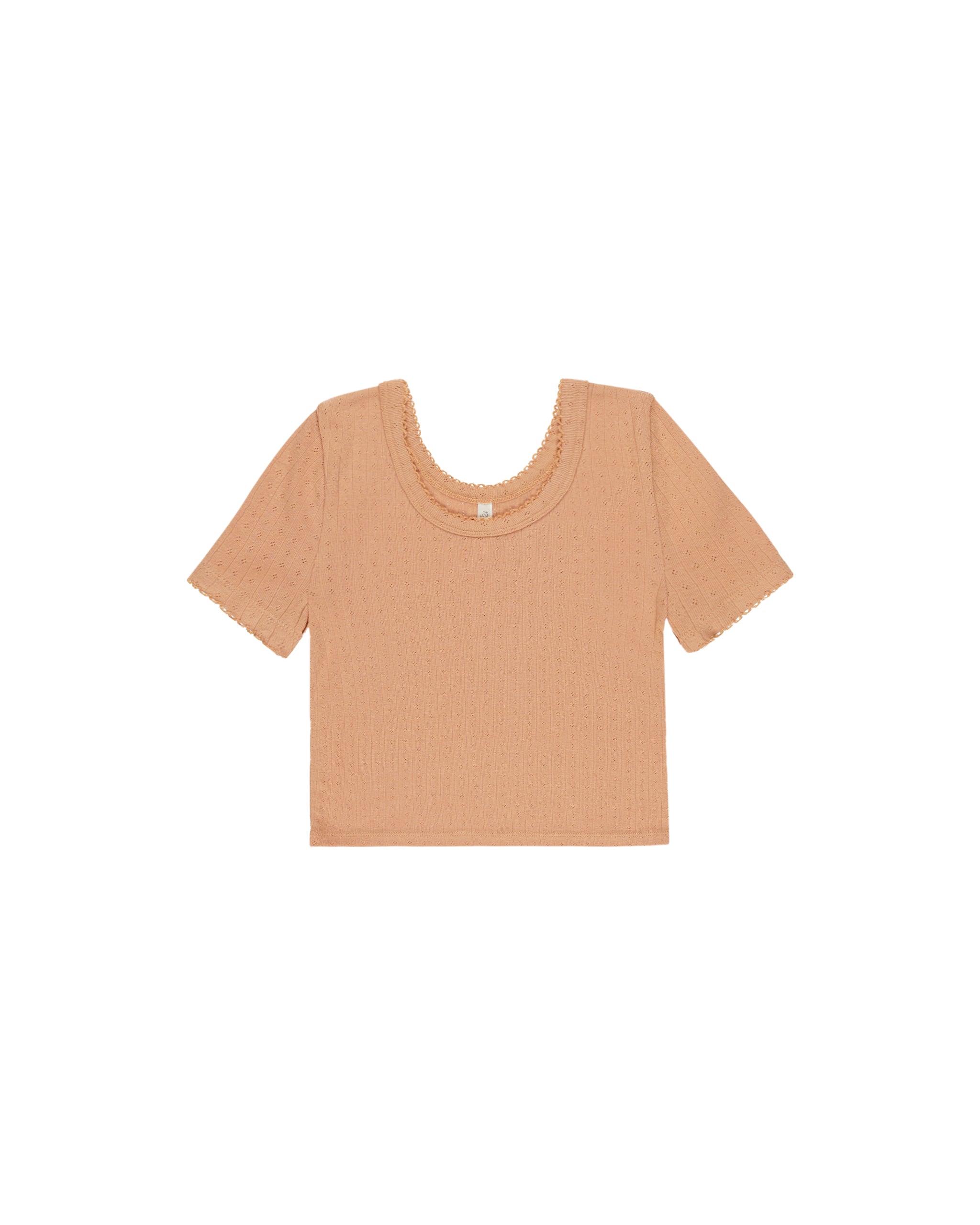 Rylee + Cru Pointelle Tee - Grapefruit
