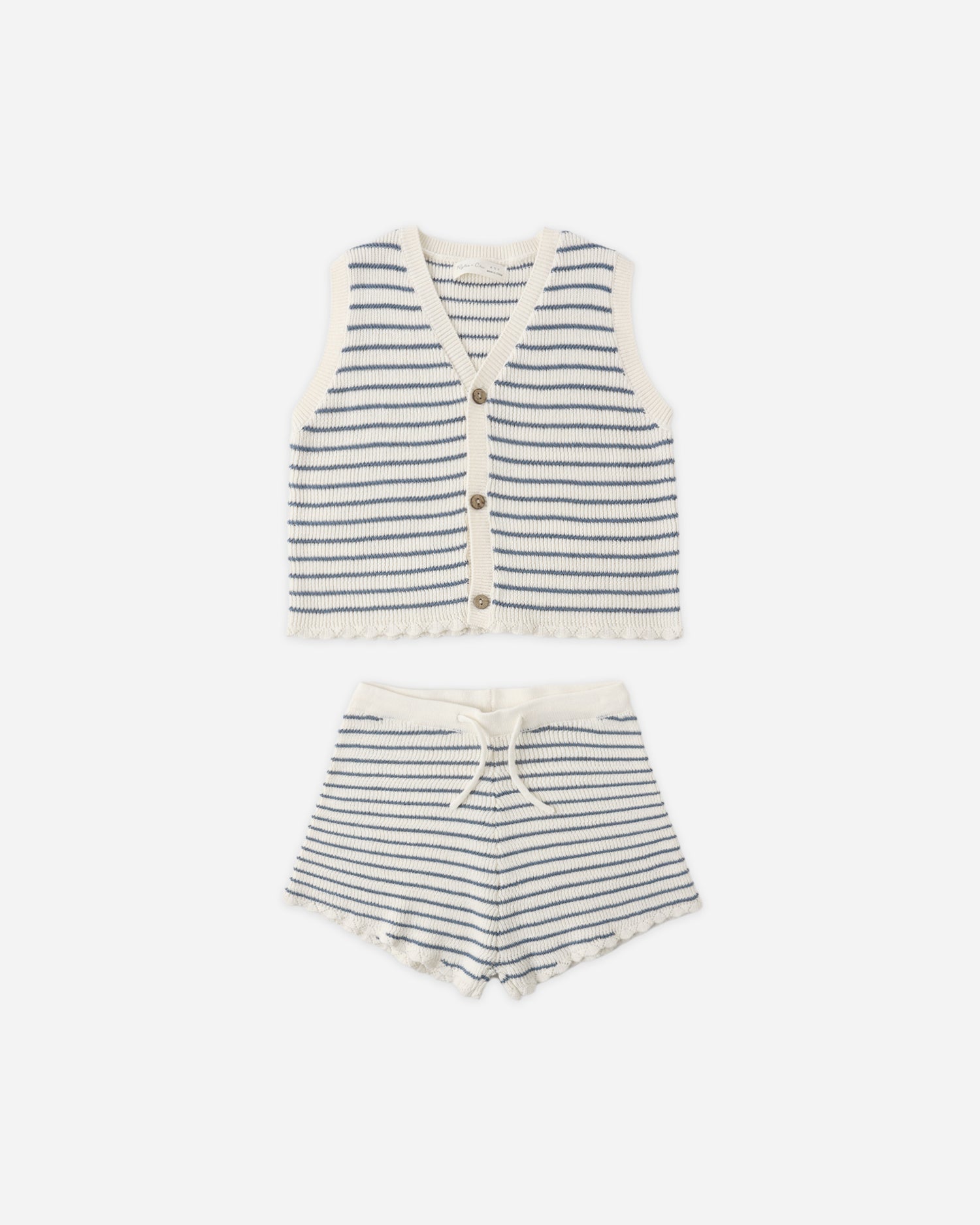 Rylee + Cru Knit Vest Set - Marine Stripe