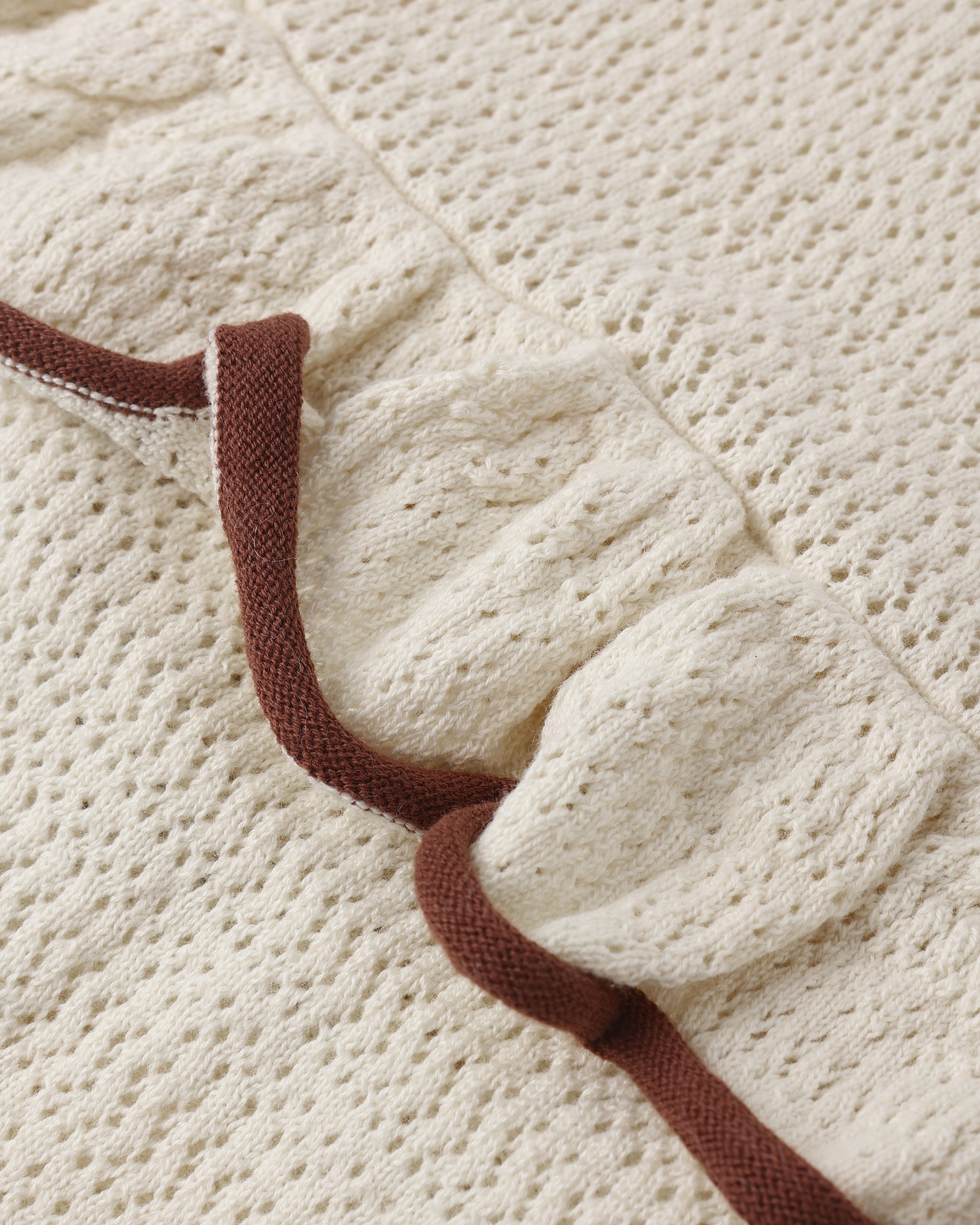 Rylee + Cru Crochet Ruffle Romper - Natural