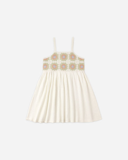 Rylee + Cru Crochet Sundress - Citron Daisy Check