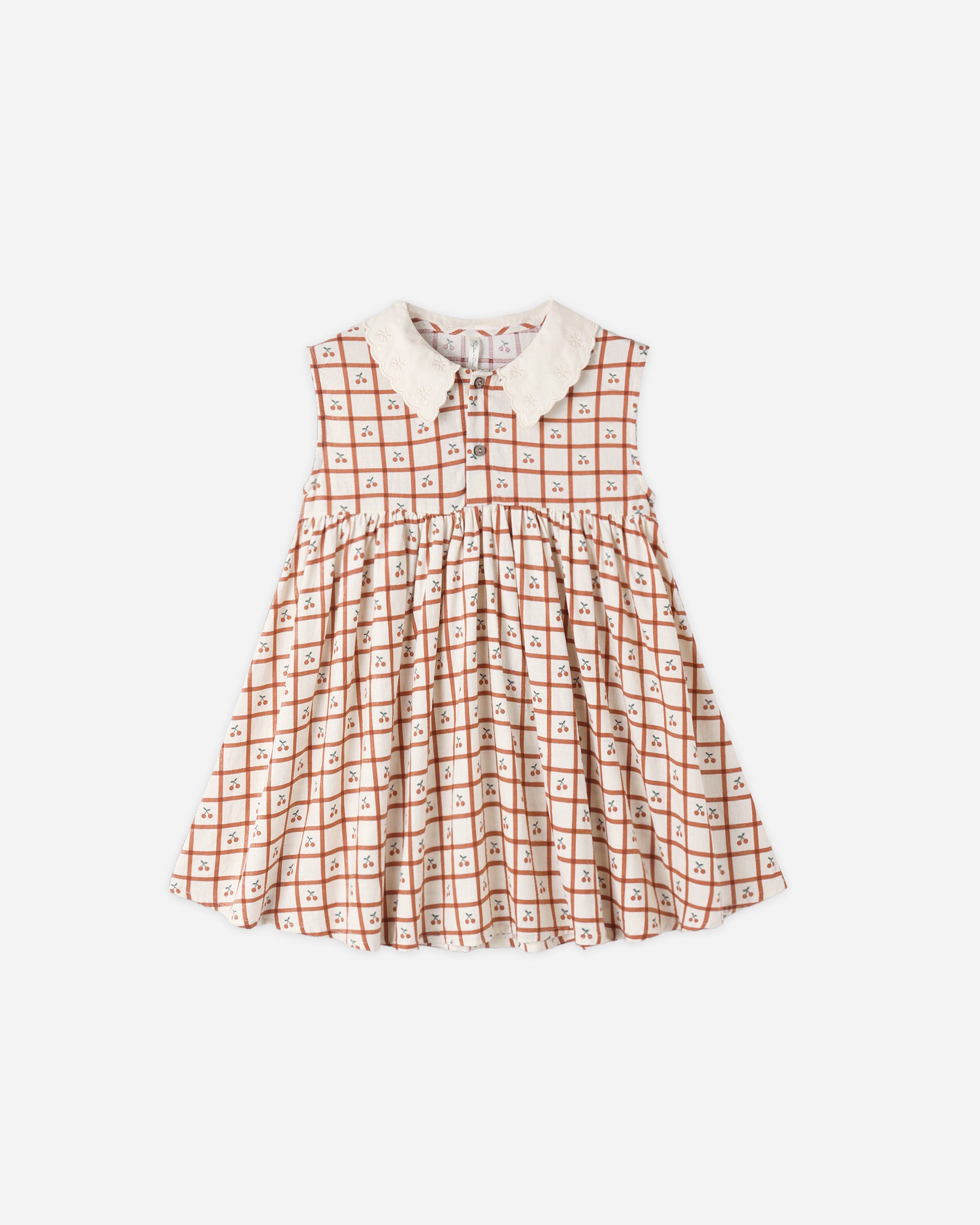 Rylee + Cru Collared Babydoll Dress - Cherry Check