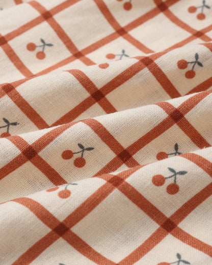 Rylee + Cru Collared Babydoll Dress - Cherry Check