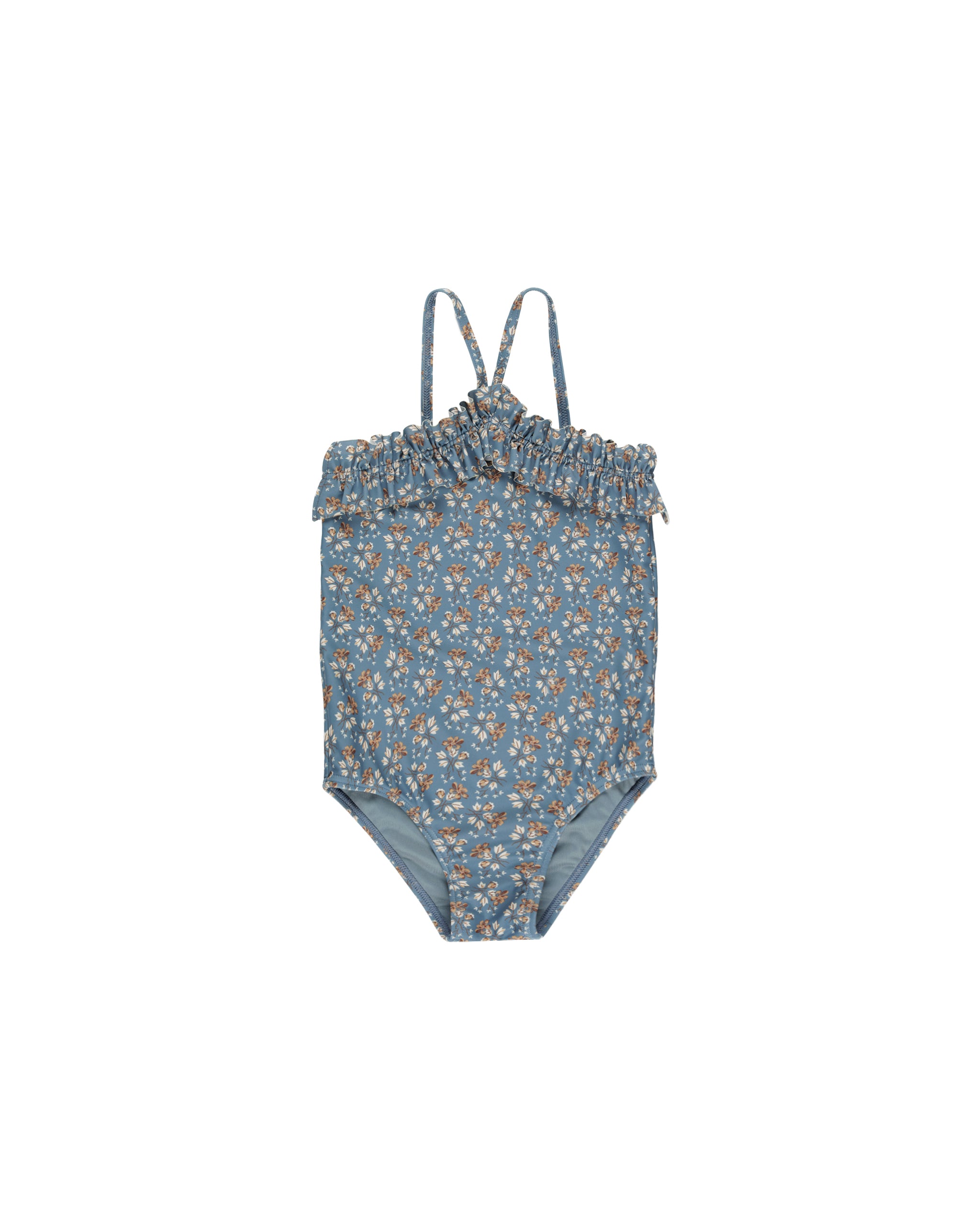 Rylee + Cru Rouched One-Piece - Blue Floral