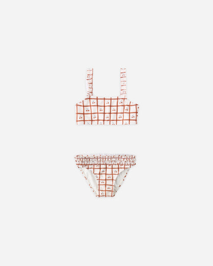 Rylee + Cru Rouched Bikini - Cherry Check