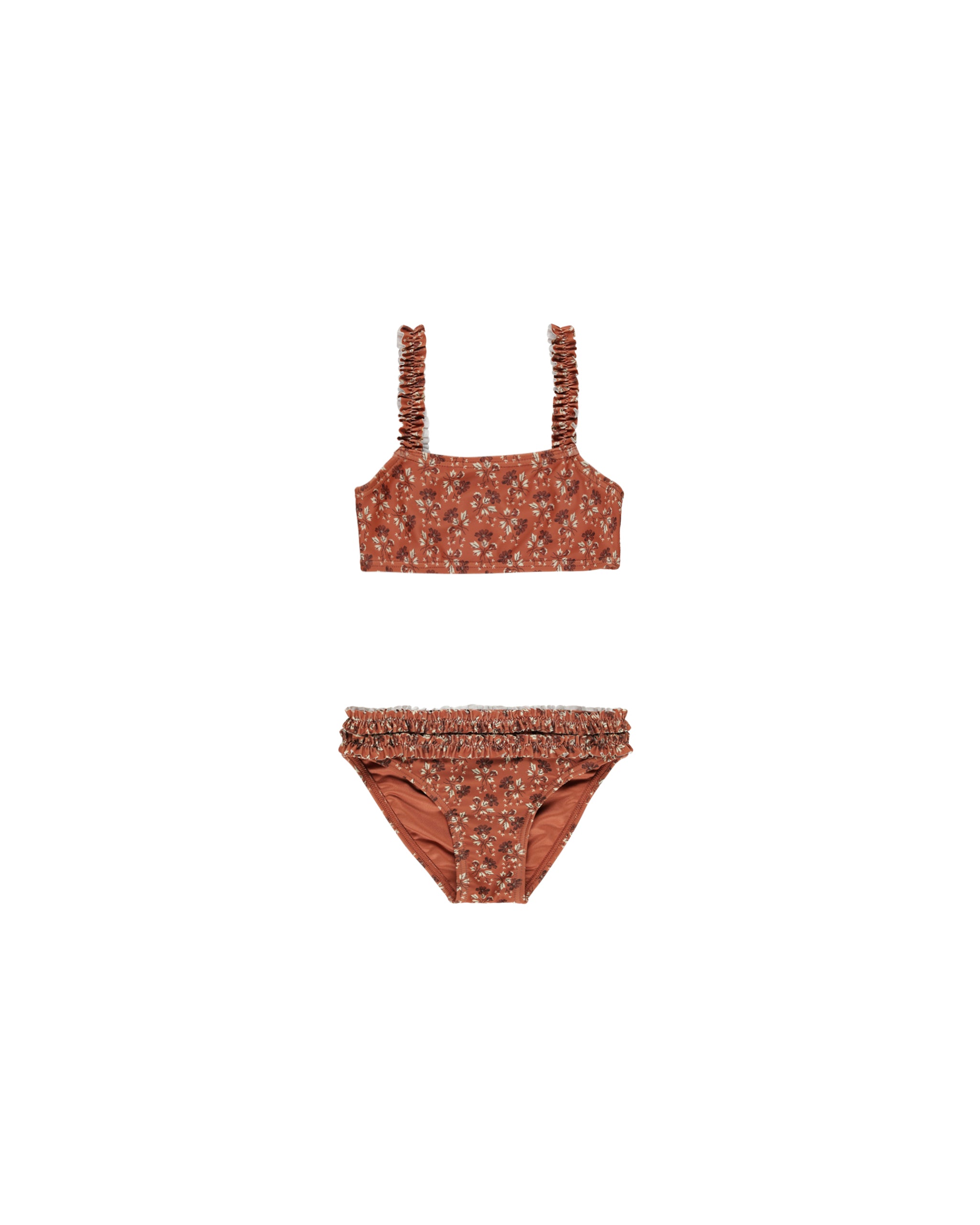 Rylee + Cru Rouched Bikini - Red Floral