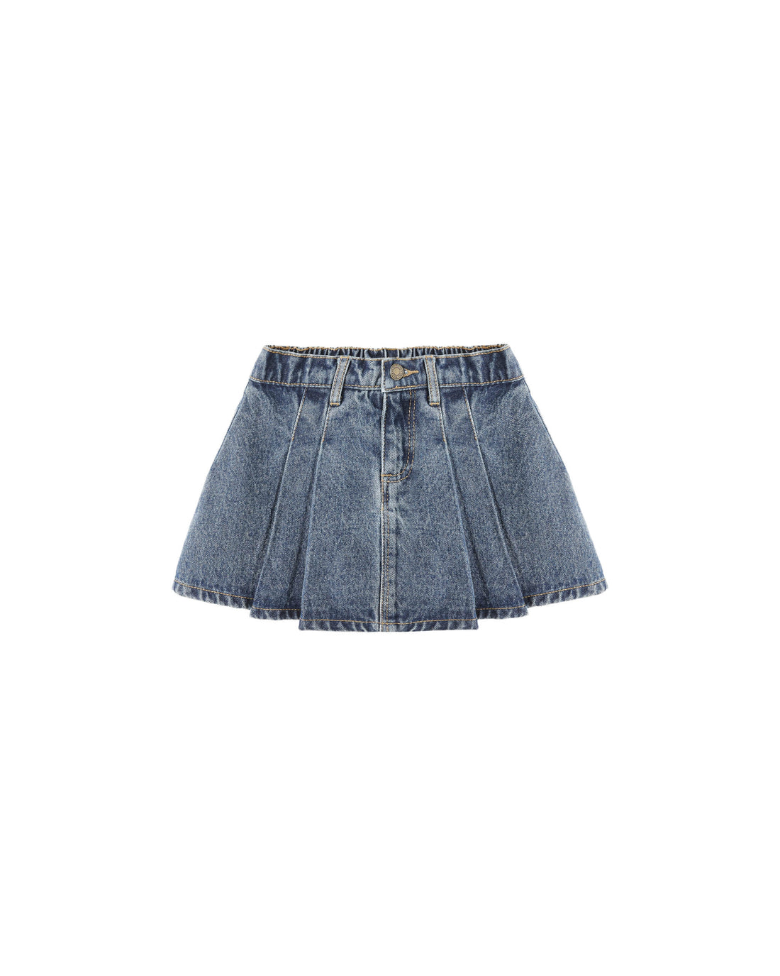 Rylee + Cru Pleated Denim Skirt - Indigo Denim