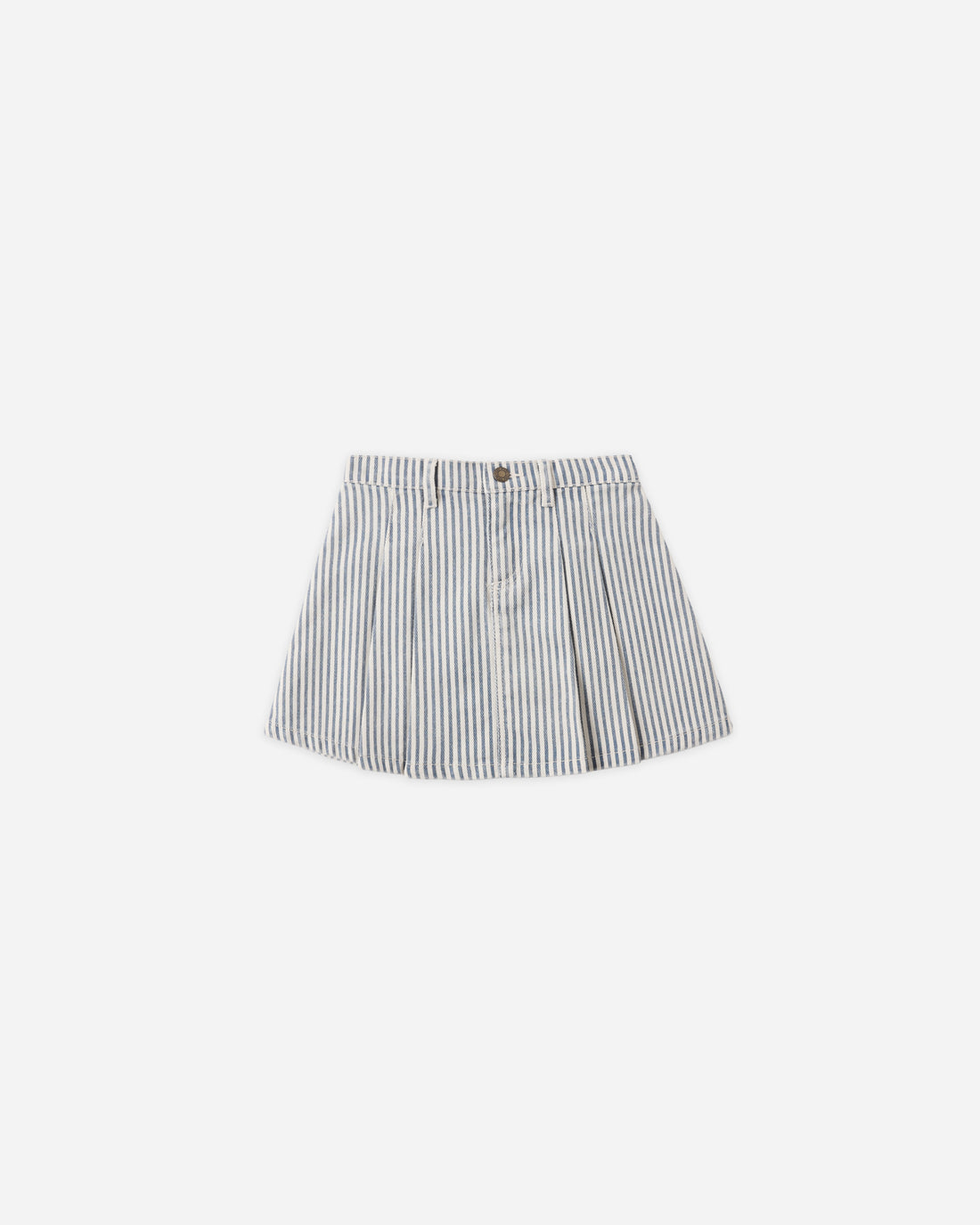 Rylee + Cru Pleated Denim Skirt - Railroad Stripe
