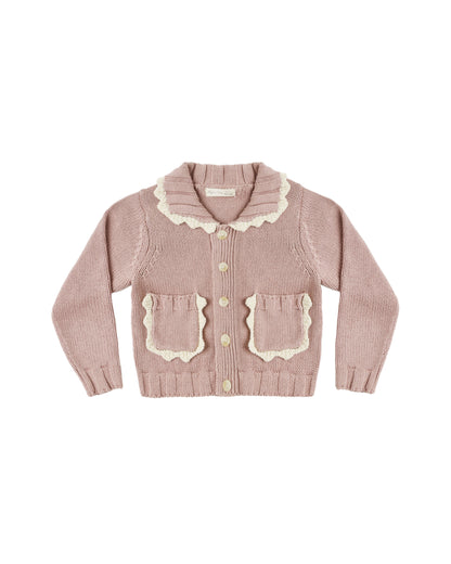 Rylee + Cru Collared Cardigan - Rosewood