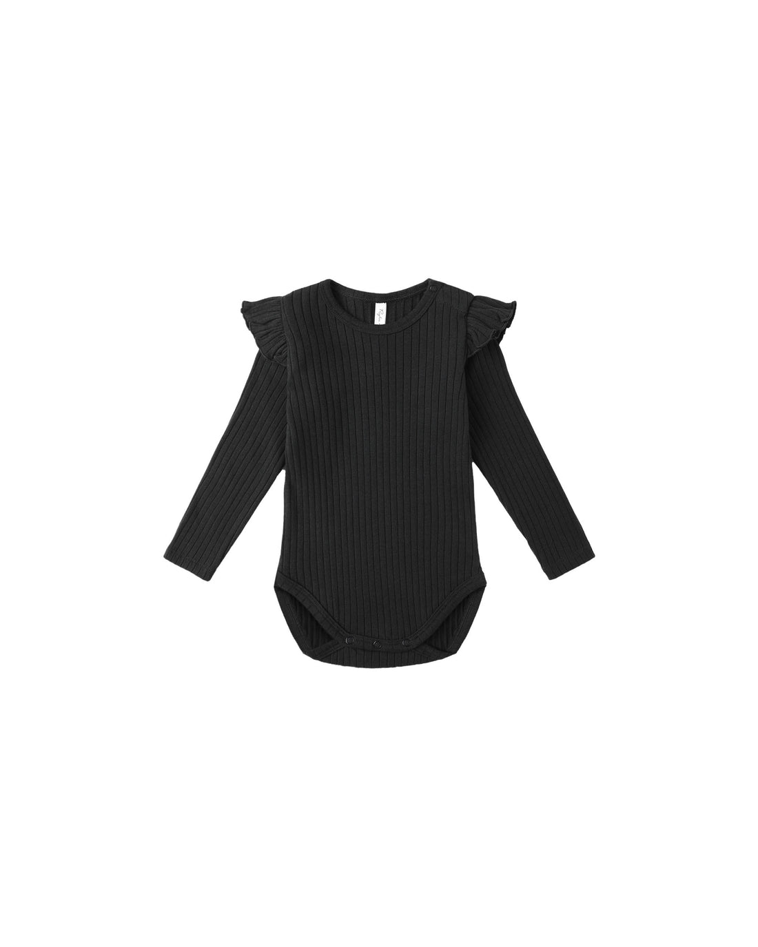 Rylee + Cru Shoulder Ruffle Bodysuit - Black
