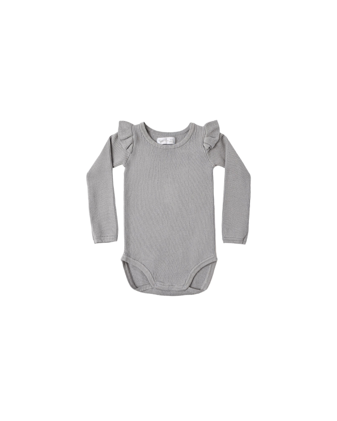 Rylee + Cru Shoulder Ruffle Bodysuit - Dusty Blue