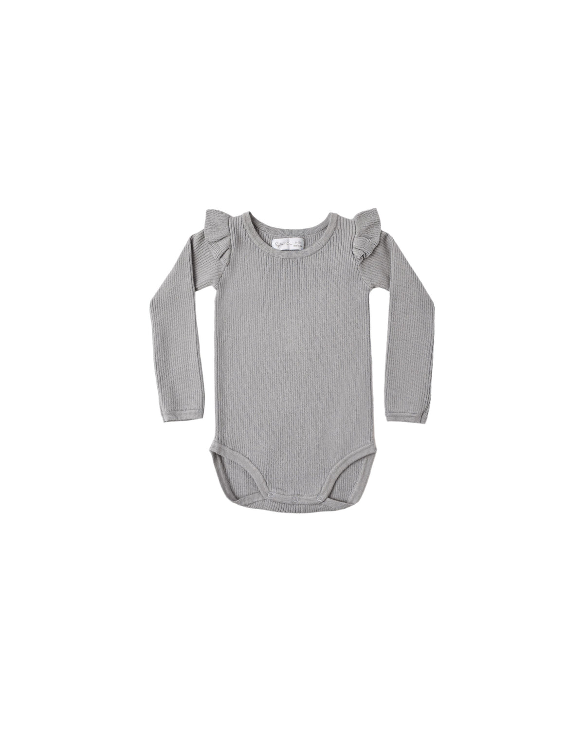 Rylee + Cru Shoulder Ruffle Bodysuit - Dusty Blue