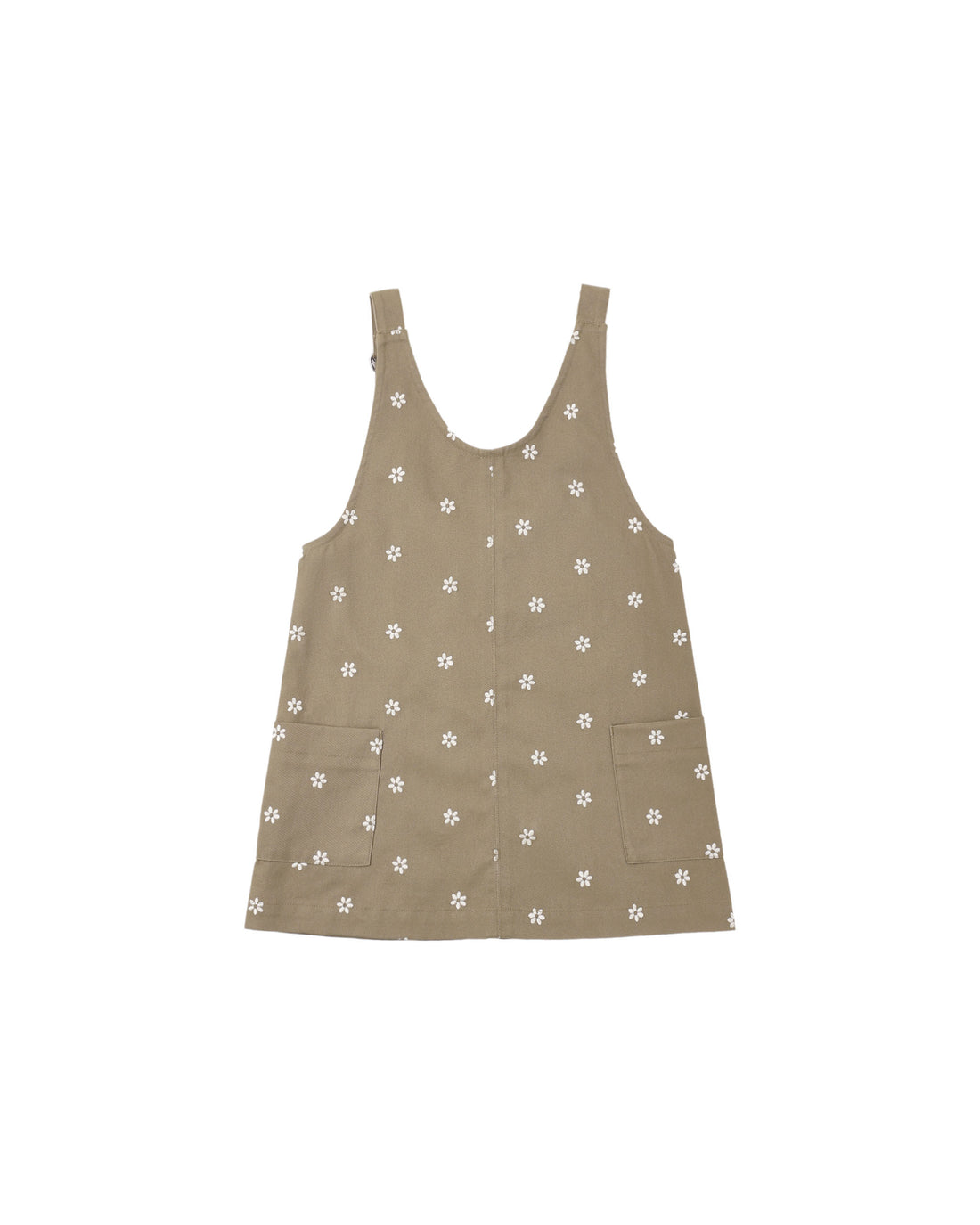 Rylee + Cru V Neck Overall Dress - Embroidered Daisies