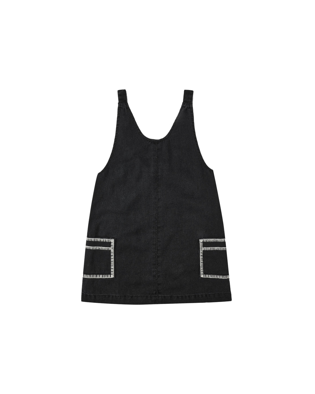 Rylee + Cru V-Neck Overall Dress - Washed Black
